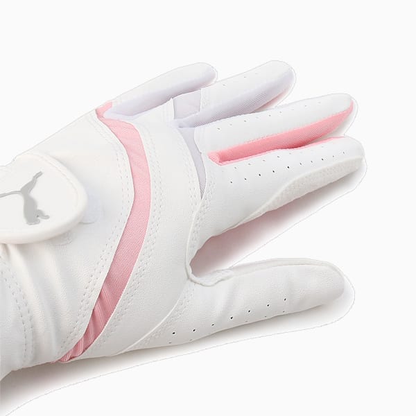 ウィメンズ ゴルフ W アルファ グリップ グローブ 両手用, Bright White-Fluo Pink, extralarge-JPN