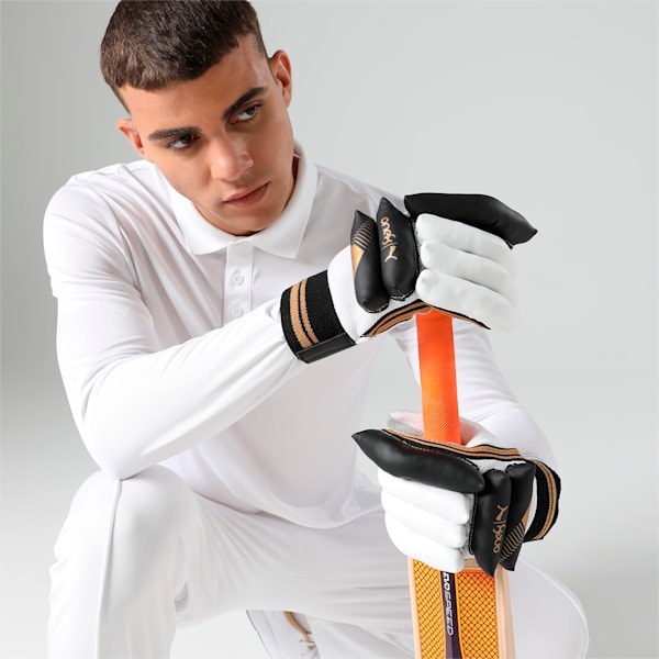 PUMA x one8 Cricket Batting Gloves, PUMA Black-PUMA Gold, extralarge-IND