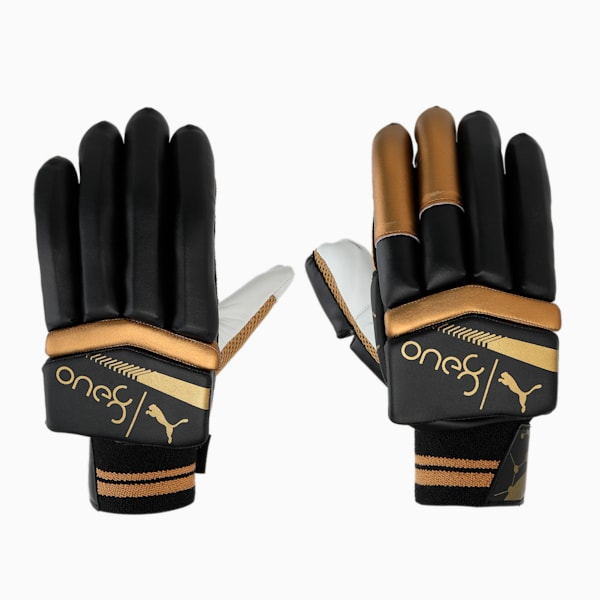 PUMA one8 2.2 Cricket Batting Gloves, PUMA Black-PUMA Gold, extralarge-IND