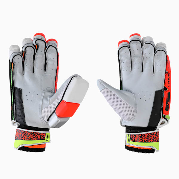 Future 1 Cricket Batting Gloves, Fast Yellow-Ultra Orange, extralarge-IND