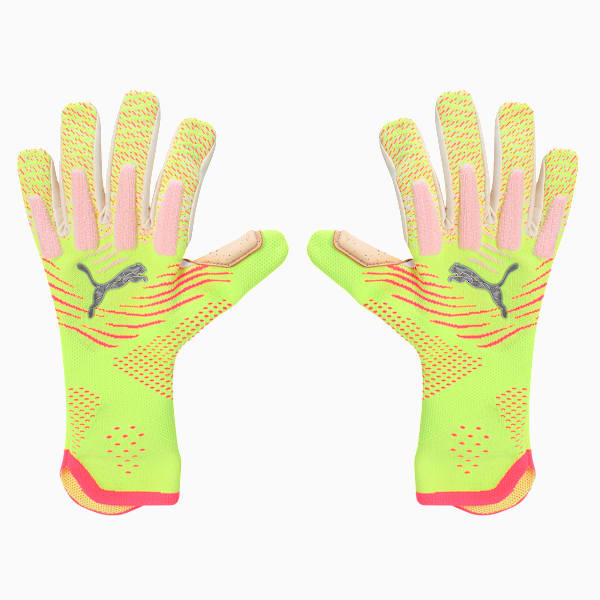 FUTURE Ultimate NC Football Goalkeeper Gloves, Yellow Alert-Sun Struck, extralarge-IND