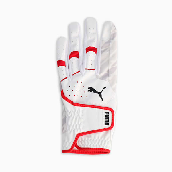 メンズ ゴルフ パワー グリップ グローブ 左手用, Bright White-PUMA Red, extralarge-JPN