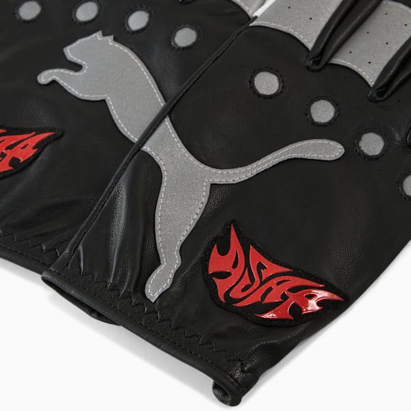 A$AP ROCKY x PUMA Leather Gloves, PUMA Black-Fierce Red-PUMA White, extralarge
