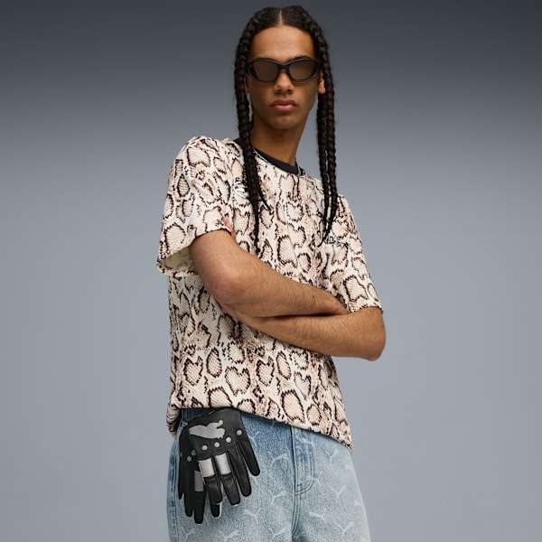A$AP ROCKY x PUMA Leather Gloves, PUMA Black-Fierce Red-PUMA White, extralarge