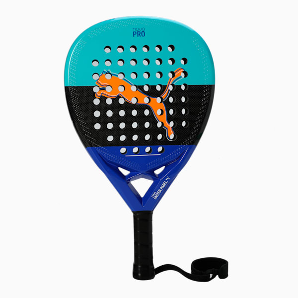 NOVA Padel PRO Hybrid Padel Racket, Safe Lake-PUMA Black-Vivid Blue-Heat Fire, extralarge-IND