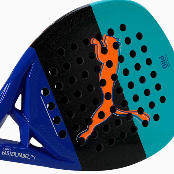 NOVA Padel PRO Hybrid Padel Racket, Safe Lake-PUMA Black-Vivid Blue-Heat Fire, extralarge-IND