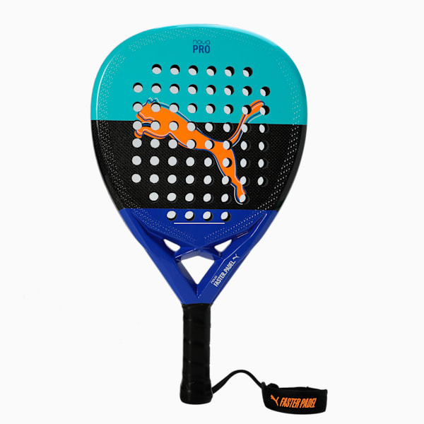 NOVA Padel PRO Hybrid Padel Racket, Safe Lake-PUMA Black-Vivid Blue-Heat Fire, extralarge-IND