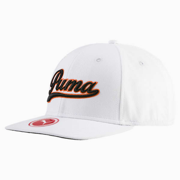 Script Fitted Cap, White-Puma Black-Orange, extralarge-IND