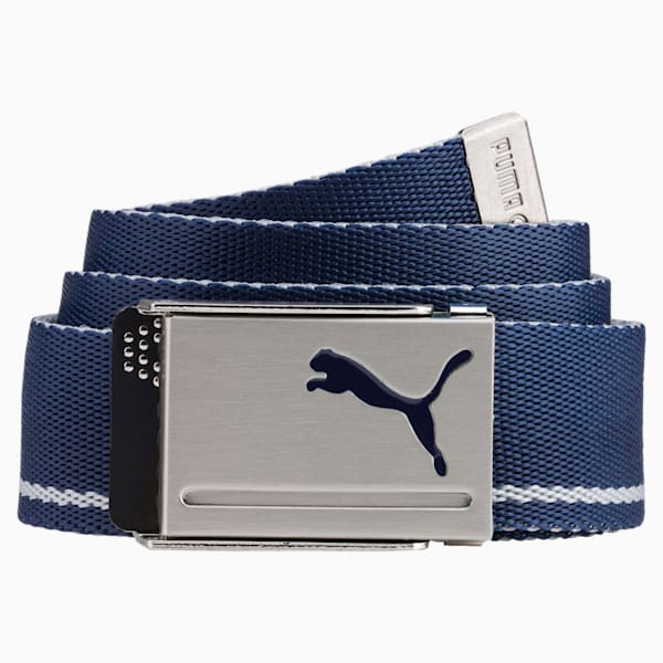 Reversible Web Golf Belt, Peacoat-Quarry, extralarge