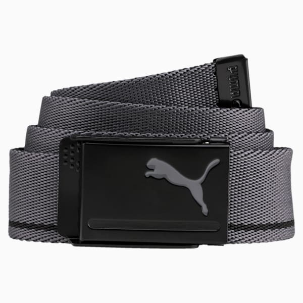 Reversible Web Golf Belt, Puma Black-Quiet Shade, extralarge