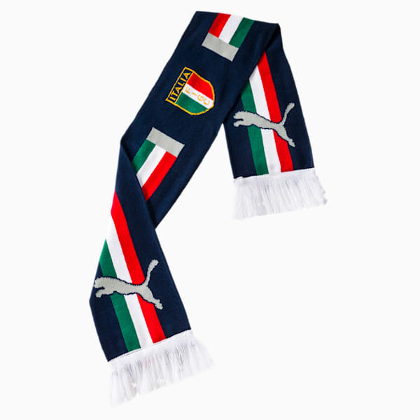 Italia Fan Scarf, Peacoat-Light Gray Heather, extralarge