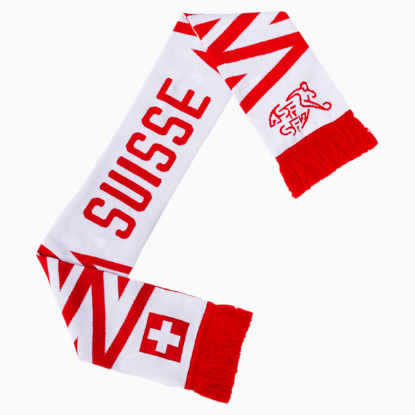 Swiss Fan Scarf, Puma Red-Puma White, extralarge-IND
