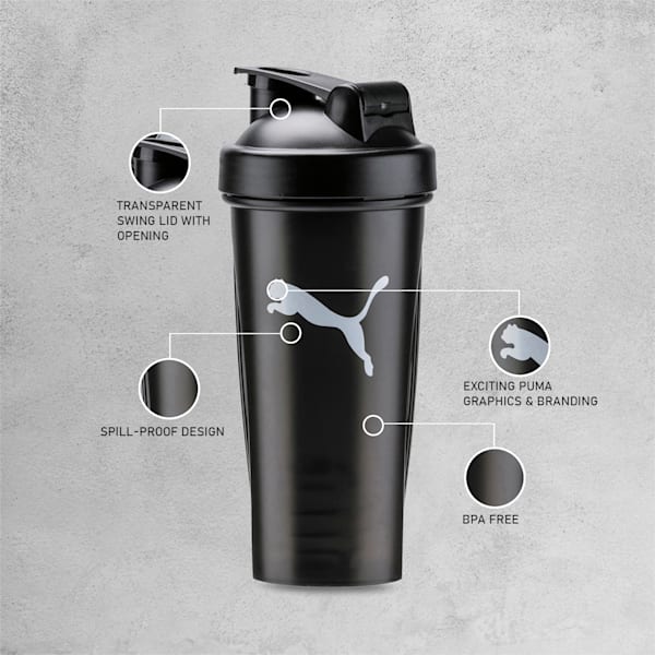 Shaker Training Water Bottle 600 ml, Puma Black, extralarge-IND