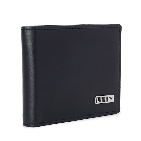 Metal Logo Wallet, Navy Blue-Metal Cat, extralarge-IND