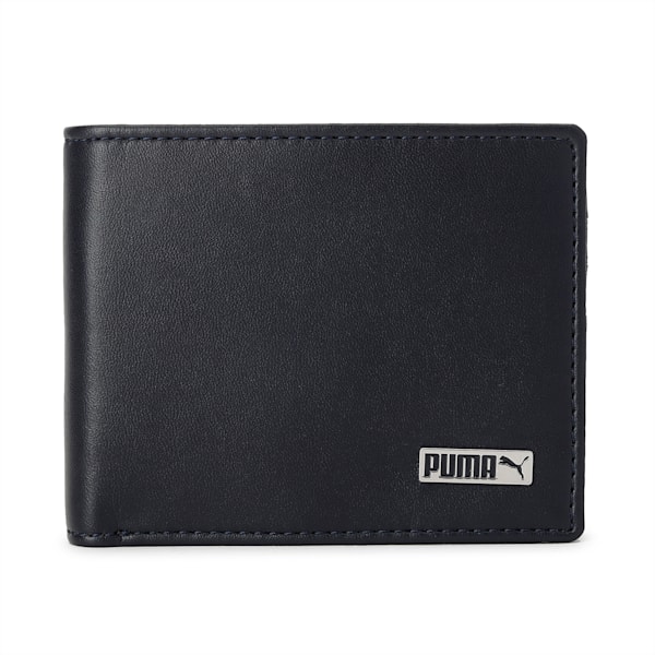 Metal Logo Wallet, Navy Blue-Metal Cat, extralarge-IND