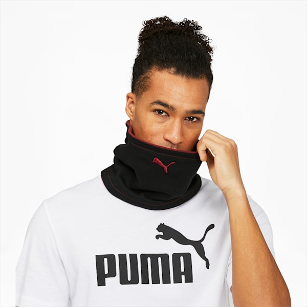 Reversible Neck Warmer, Intense Red-Puma Black, extralarge