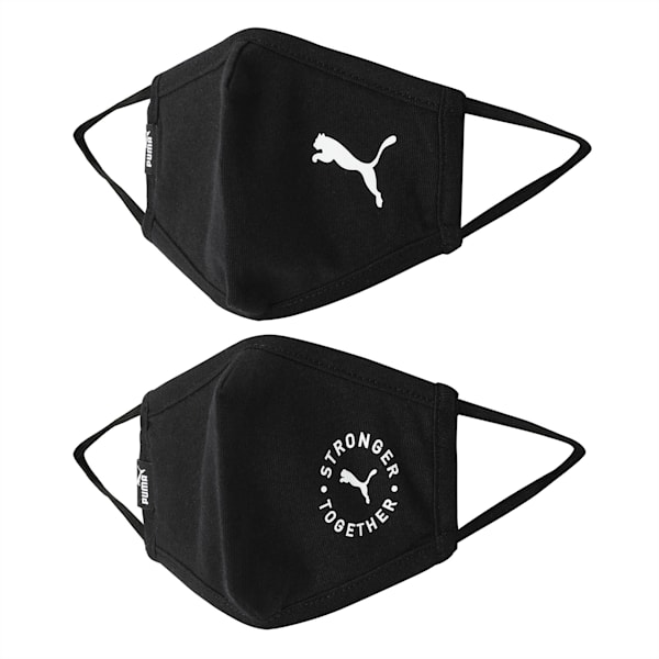 PUMA Face Masks Pack of 2, Puma Black-Cat, extralarge-IND