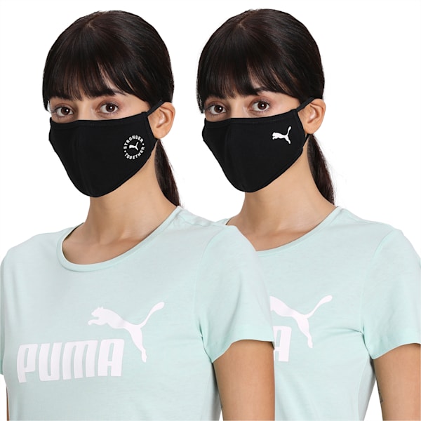 PUMA  Women's Face Mask Pack of 2, Puma Black, extralarge-IND