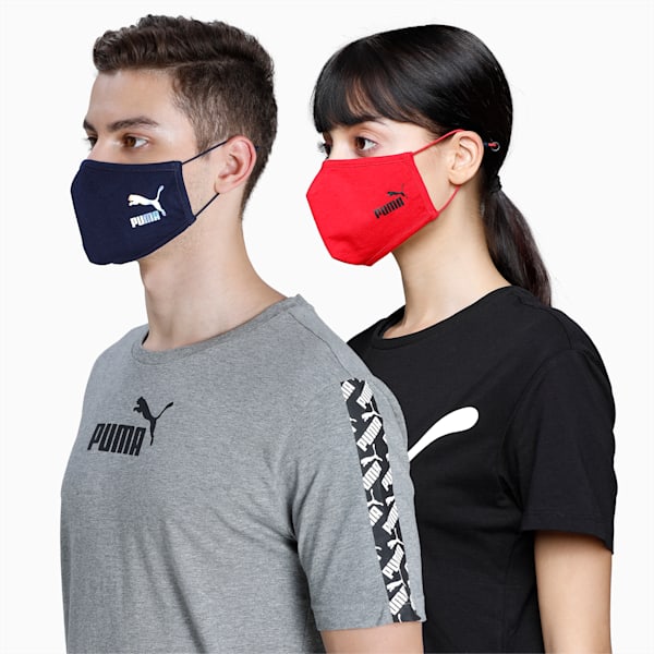 PUMA Face Mask II Pack of 2, High Risk Red-Peacoat, extralarge-IND