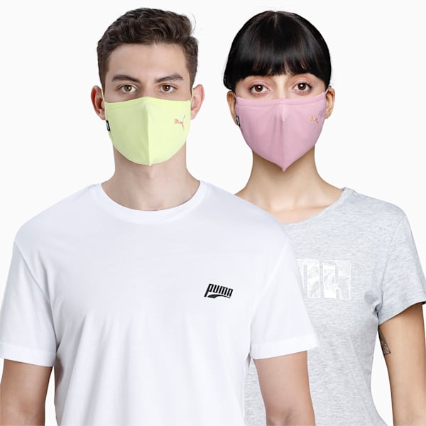PUMA Face Mask II Pack of 2, Sunny Lime-Foxglove, extralarge-IND