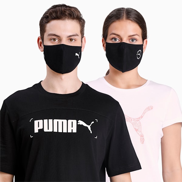 PUMA Face Mask II Pack of 2, Puma Black-Puma Black, extralarge-IND