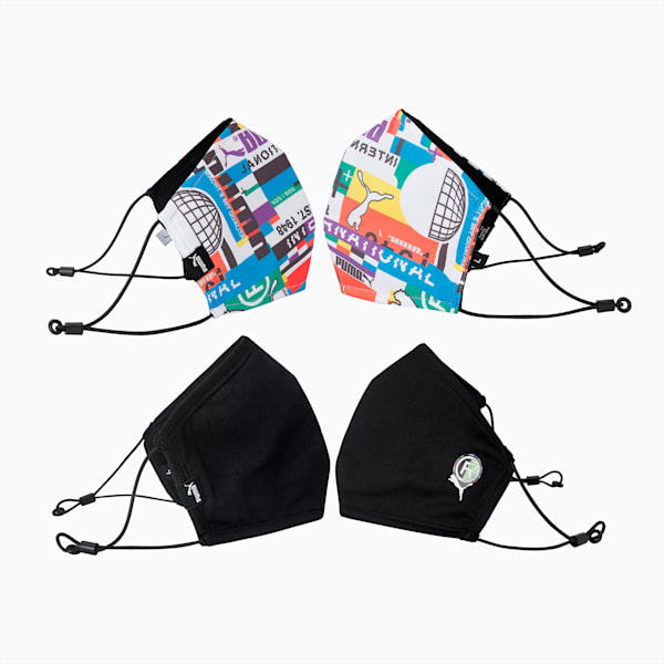 Face Mask Pack of 2, Puma Black-International AOP, extralarge-IND