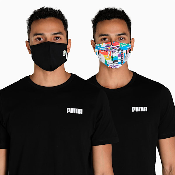 Face Mask Pack of 2, Puma Black-International AOP, extralarge-IND