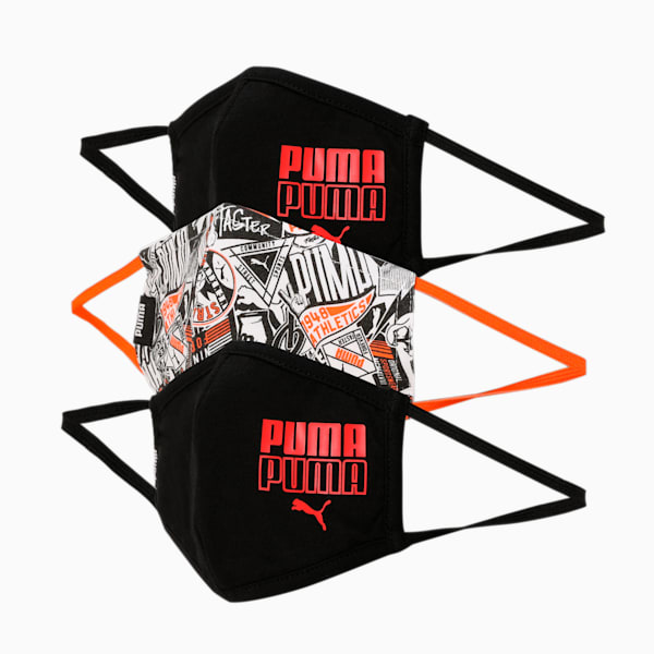 Youth Face Mask II, Firecracker-Puma Black, extralarge-IND