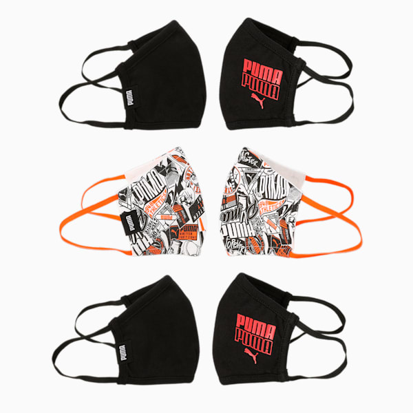 Youth Face Mask II, Firecracker-Puma Black, extralarge-IND