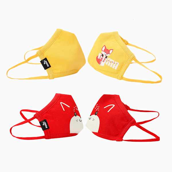 PUMA Kids Face Mask II, Spectra Yellow-High Risk Red, extralarge-IND