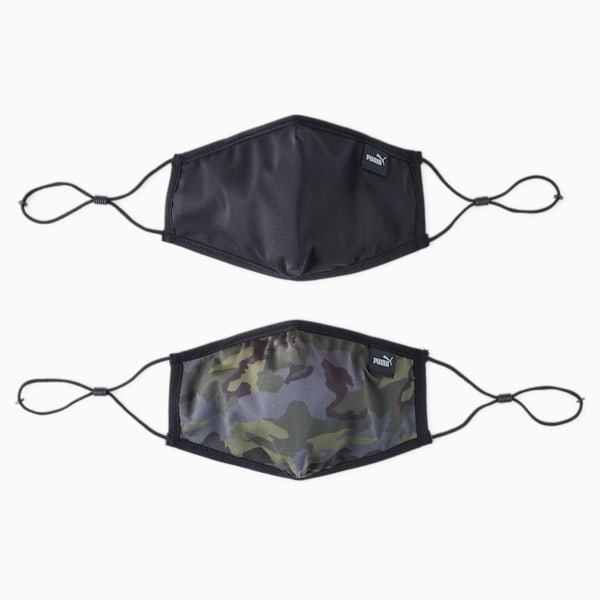 PUMA Core Face Mask (Set of 2), Forest Night-camo, extralarge