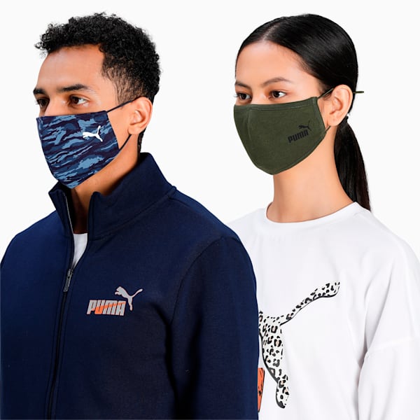 Camo Face Mask Pack of 2, Forest Night-Peacoat-camo, extralarge-IND