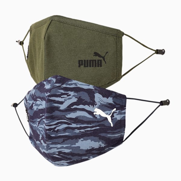 Camo Face Mask Pack of 2, Forest Night-Peacoat-camo, extralarge-IND