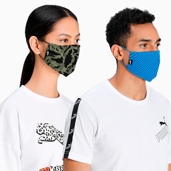 Camo Face Mask Pack of 2, French Blue-Burnt Olive-camo, extralarge-IND