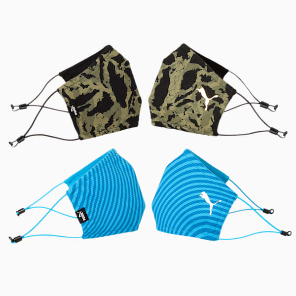 Camo Face Mask Pack of 2, French Blue-Burnt Olive-camo, extralarge-IND