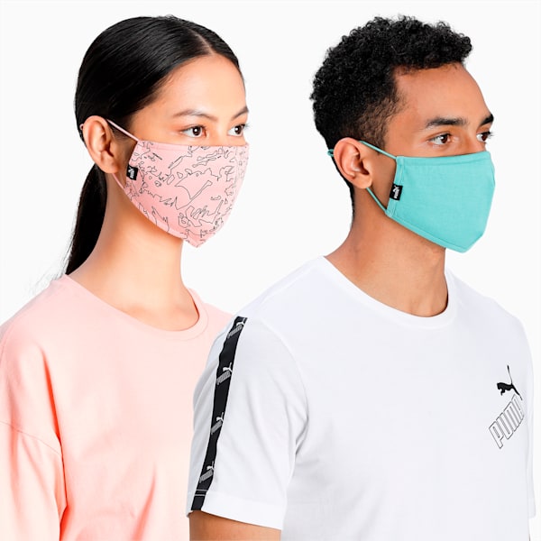 Classic Face Mask Pack of 2, Elektro Pool-Bridal Rose-AOP, extralarge-IND