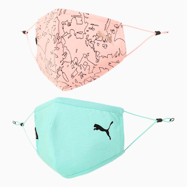Classic Face Mask Pack of 2, Elektro Pool-Bridal Rose-AOP, extralarge-IND