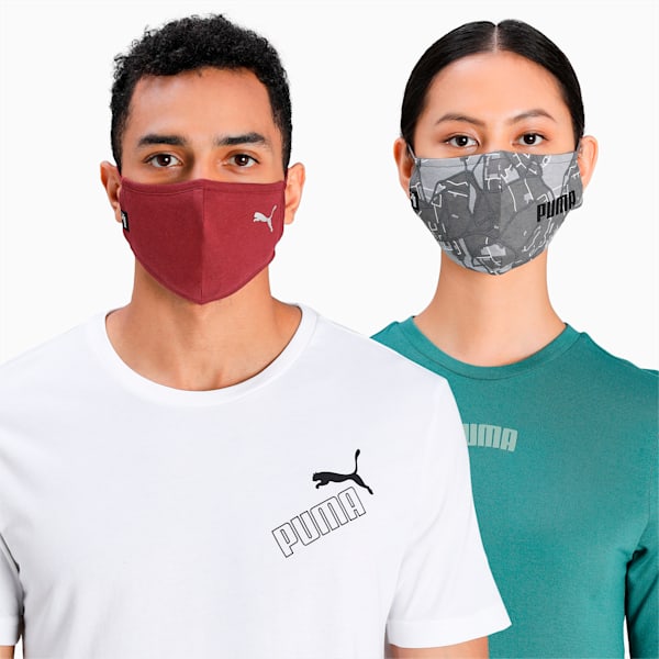Classic Face Mask Pack of 2, Cordovan-Vaporous Gray-AOP, extralarge-IND