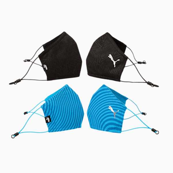 Elev. All Over Print Mask Pack of 2, French Blue-Puma Black-AOP