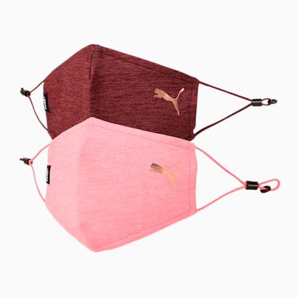 Elev. Heath Mask Pack of 2, Luminous Peach Heather-Burgundy Heather