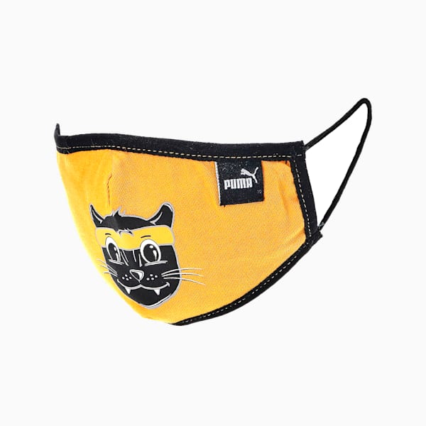 Lil PUMA Kids' Face Masks (Set of 2), Puma Black-Mineral Yellow-animal, extralarge