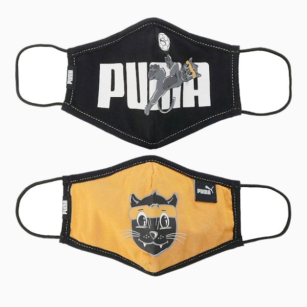 Masques de protection Lil PUMA (Ensemble de 2) Enfant, Puma Black-Mineral Yellow-animal, extralarge