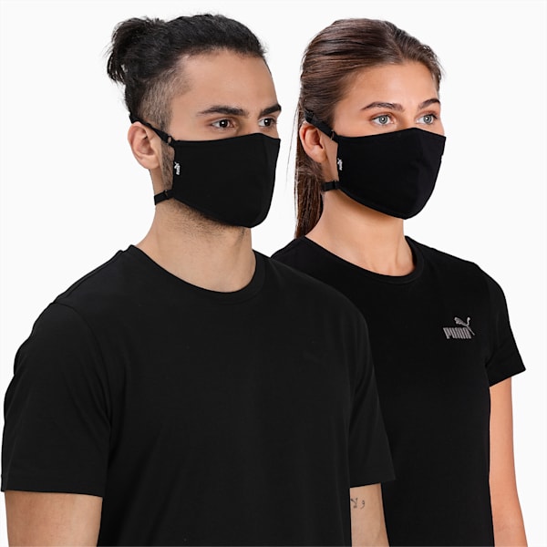 PUMA Face Mask With Headband Pack of 2, Puma Black-Cat stronger together, extralarge-IND