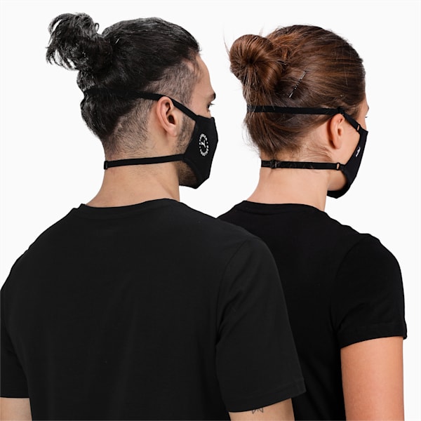 PUMA Face Mask With Headband Pack of 2, Puma Black-Cat stronger together, extralarge-IND