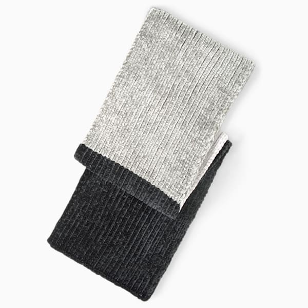 Chenille Scarf, Puma Black-Medium Gray Heather-Light Gray Heather, extralarge