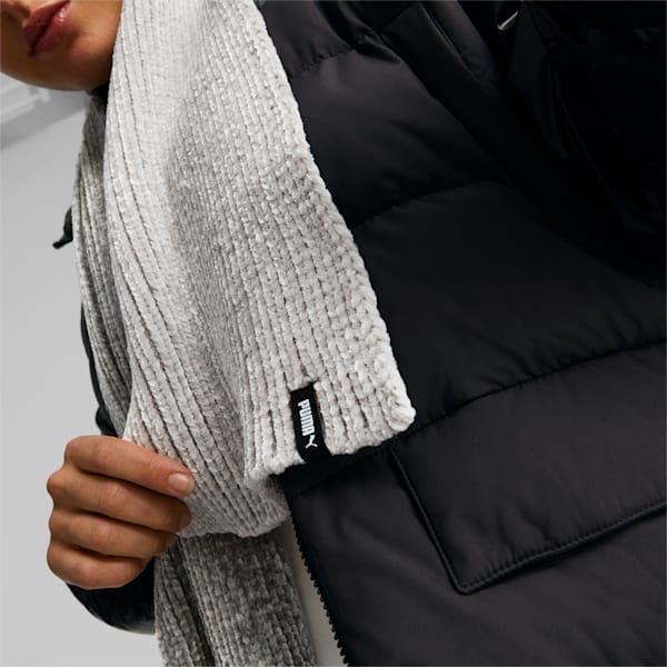 Chenille Scarf, Puma Black-Medium Gray Heather-Light Gray Heather, extralarge