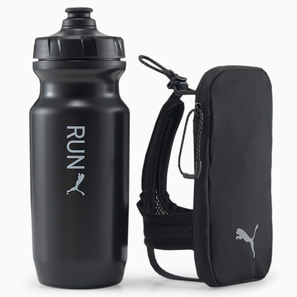 Botella para correr y bolsillo, Puma Black, extralarge