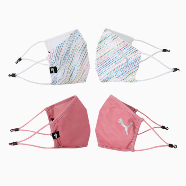 Running Face Mask Pack of 2, Puma White-Foxglove, extralarge-IND