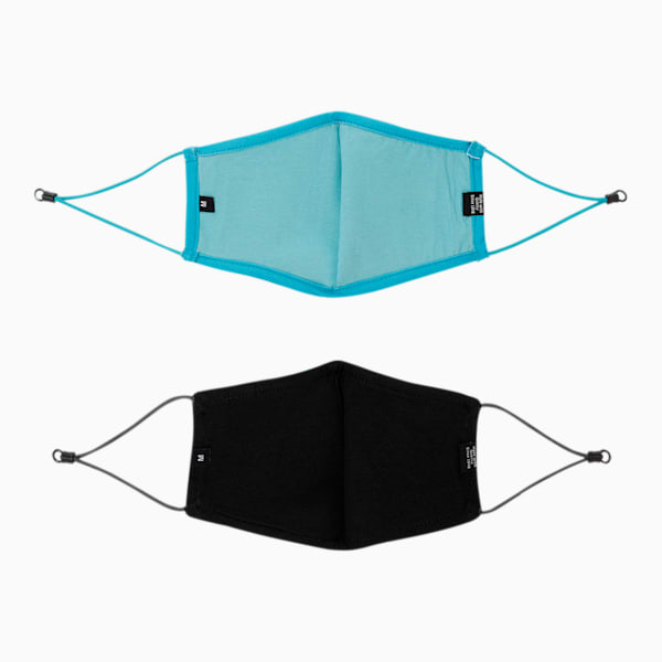 PUMA Hill Camp Face Mask Pack of 2, PUMA Black-Porcelain, extralarge-IND