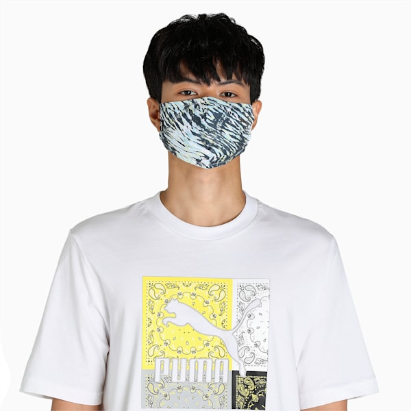 Run Graphic Face Mask Pack of 2, PUMA Black-Mineral Blue-AOP, extralarge-IND